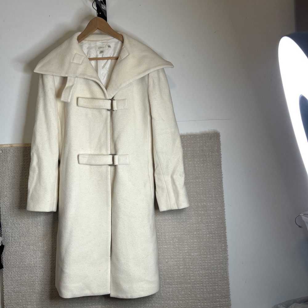 Lilibleu White Wool Coat‎ Sz XL/TG